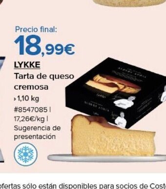 Costco Lykke Tarta de Queso Cremosa oferta