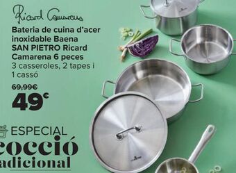 Carrefour Batería de cocina de acero inoxidable baena san pietro ricard camarena 6 piezas oferta