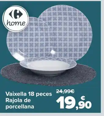Carrefour Vajilla 18 piezas azuejo de porcelana carrefour home oferta