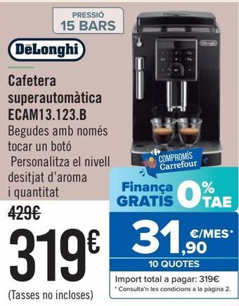 Carrefour Dëlonghi cafetera superautomática ecam13.123.b oferta