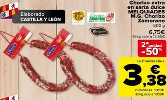 Carrefour Chorizo extra en sarta dulce melquiades m.g. chorizo zamorano oferta