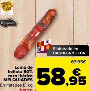 Carrefour Lomo de cebo 50% raza ibérica melquiades oferta