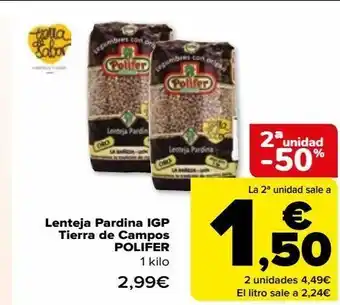 Carrefour Lenteja pardina igp tierra de campos polifer oferta
