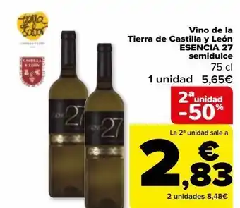 Carrefour Vino de la tierra de castilla y león esencia 27 semidulce oferta