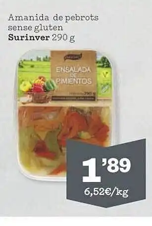 Sorli Amanida de pebrots sense gluten surinver oferta