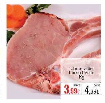 Cuevas Cash Chuleta de lomo cerdo kg oferta