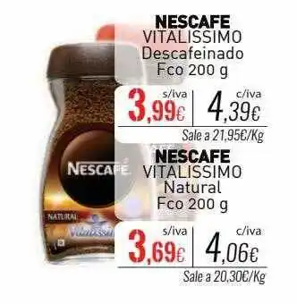 Cuevas Cash Nescafé vitalissimo descafeinado nescafé vitalissimo natural oferta