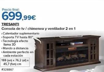 Costco Tresanti consola de tv chimenea y ventilador 2 en 1 oferta
