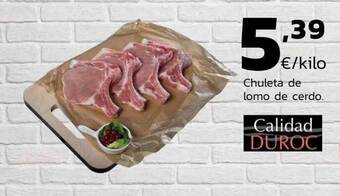 Supermercados Lupa Chuleta de lomo de cerdo oferta