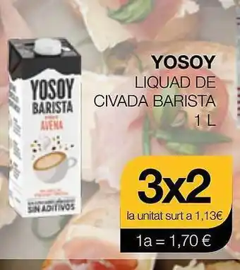 Plusfresc Yosoy liquad de civada barista oferta