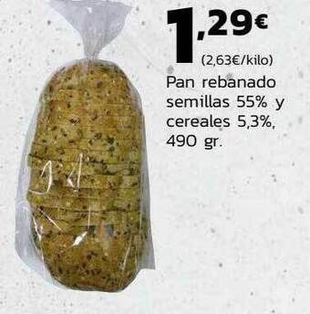 Supermercados Lupa Pan rebanado semillas 55% y cereales 5.3% oferta