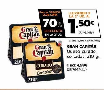 Supermercados Lupa Gran capitán queso curado cortadas oferta