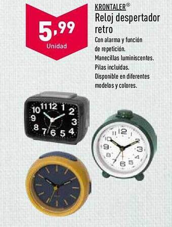 ALDI Krontaler reloj despertador retro oferta