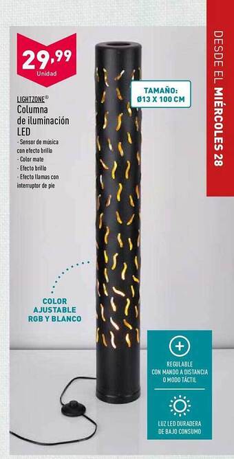 ALDI Lightzone columna de iluminación led oferta