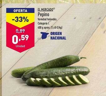 ALDI El mercado pepino oferta