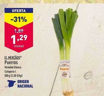 ALDI El mercado puerros oferta