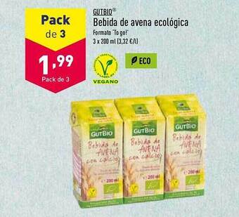 ALDI Gutbio bebida de avena ecológica oferta