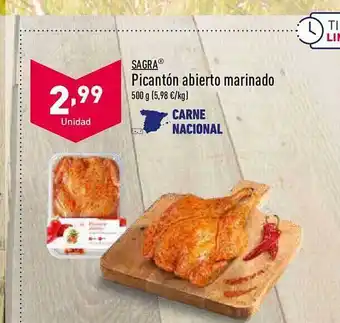 ALDI Sagra picantón abierto marinado oferta