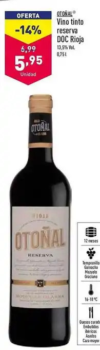 ALDI Otoñal vino tinto reserva doc rioja oferta