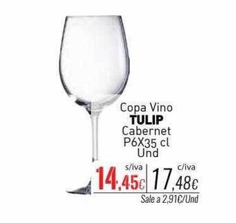Cuevas Cash Copa vino tulip cabernet oferta
