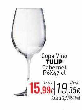 Cuevas Cash Copa vino tulip cabernet oferta