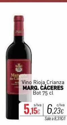 Cuevas Cash Vino rioja crianza marq cáceres oferta