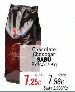 Cuevas Cash Chocolate chocobar sabú oferta