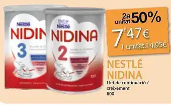 Plusfresc 2a unitat 50% nestlé nidina llet de continuación creixemet oferta