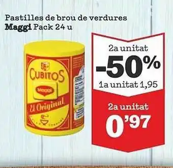 Sorli 2a unitat -50% pastilles de brou de verdures maggi pack oferta