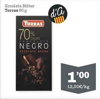 Sorli Xocolata bitter torras oferta