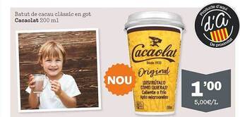 Sorli Batut de cacau clàssic en got cacaolat oferta