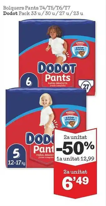 Sorli 2a unitat -50% bolquers pants dodot oferta