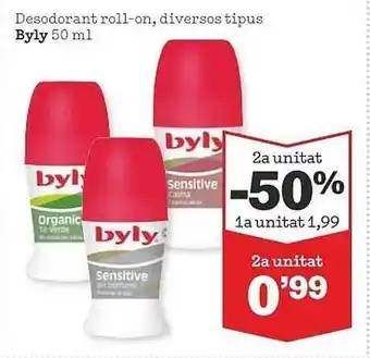 Sorli 2a unitat -50% desodorant roll-on diversos tipus bayly oferta