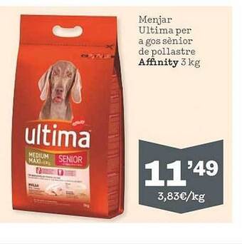 Sorli Menjar ultima per a gos sènior de pollastre affinity oferta