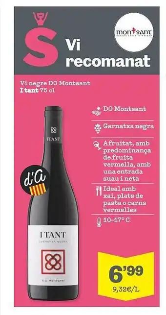 Sorli Vi negre do montsant i tant oferta