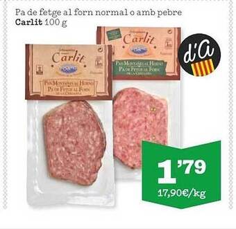 Pa de fetge al forn normal o amb pebre carlit