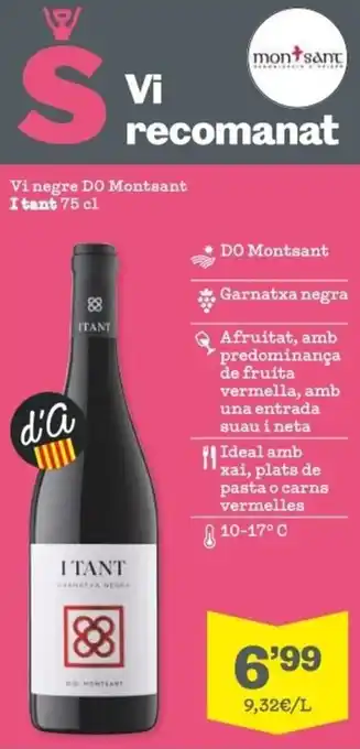Sorli Vinegre DO montsant itant 75 cl oferta