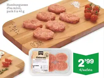 Sorli Hamburgueses d'au mini, pack 6 x 40 g oferta