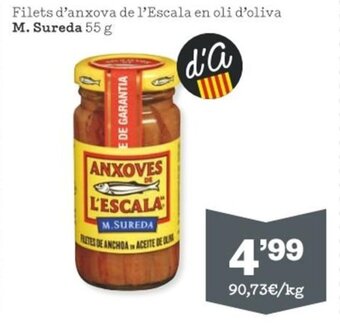 Sorli Filets d'anxova de l'escala en oli d'oliva M.SUREDA oferta