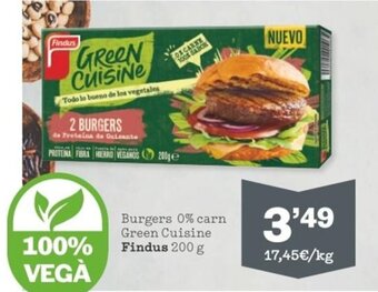 Sorli Burgers 0% carn green cuisine FINDUS 200 g oferta