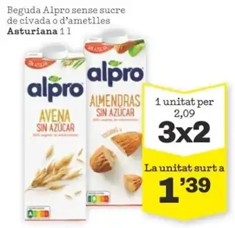Sorli Beguda alpro sense sucre de civada o d'ametlles oferta
