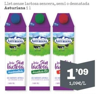 Sorli Llet sense lactosa sencera, semi o desnatada ASTURIANA oferta