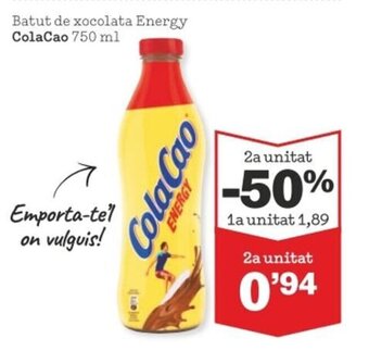 Sorli Batut de xocolata energy COLACAO 750 ml oferta