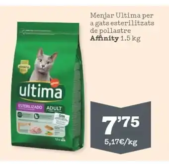 Sorli Menjar Ultima Per a Gats Esterilitzats de Pollastre Affinity oferta