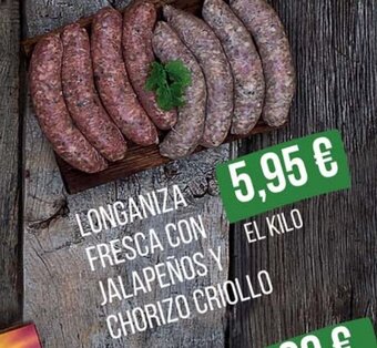 Alimerka Longaniza Fresca Con Jalapeños Y Chorizo Criollo oferta