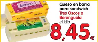 Alimerka Tres Oscos o Berenguela Queso en barra para sandwich oferta