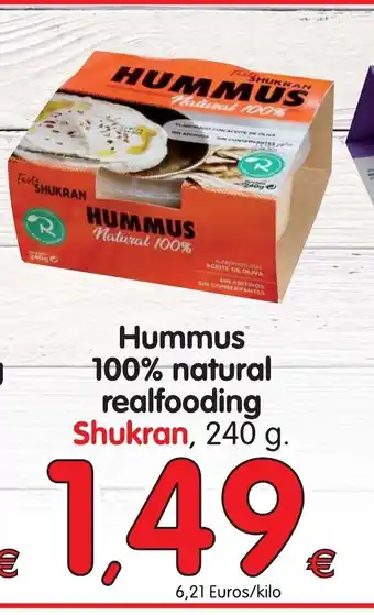 Alimerka Shukran Hummus 100% natural realfooding 240g oferta