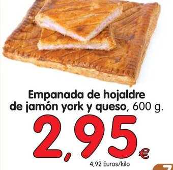 Alimerka Empanada de hojaldre de jamón york y queso 600 g oferta