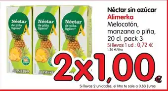 Alimerka Alimerka Nèctar sin azúcar 20 cl oferta