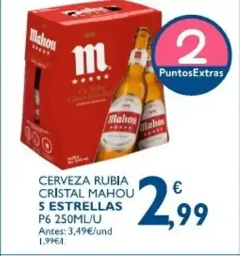 Supermercados La Despensa 5 Estrellas Cerveza Rubia Cristal Mahou 250ml/U oferta